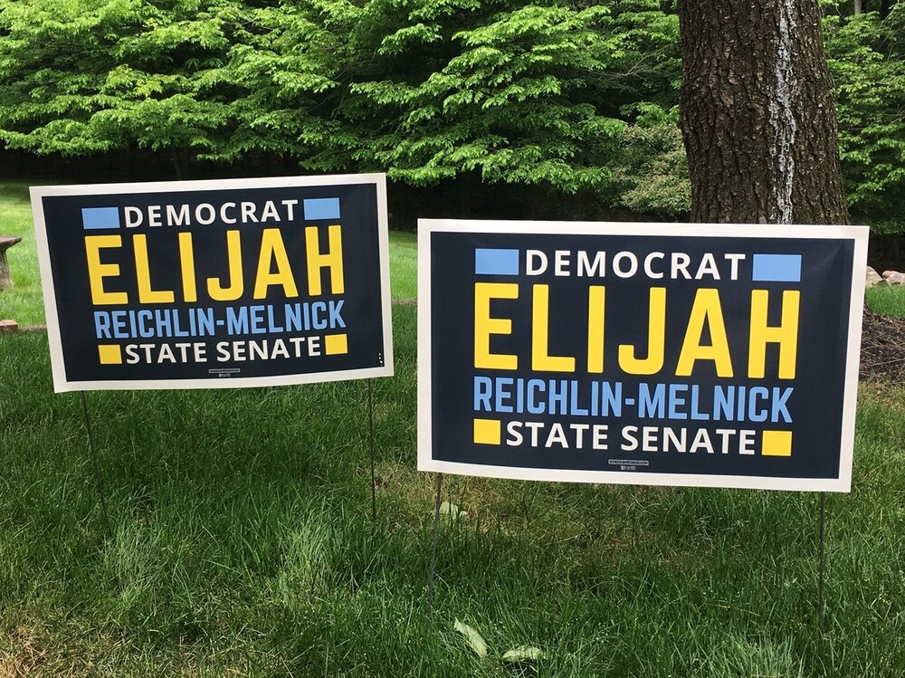 Less than 6 weeks to Election Day, show your support with yard signs!
Starting next week, our volunteers will be dropping off yard signs with any supporter who wants one. If you'd like a sign, please reply with a comment or email elijah4senate@gmail.com. If you still have your sign from the primary, please put your sign back up, and let us know so we don't bring you another one. 
Thanks for your support!